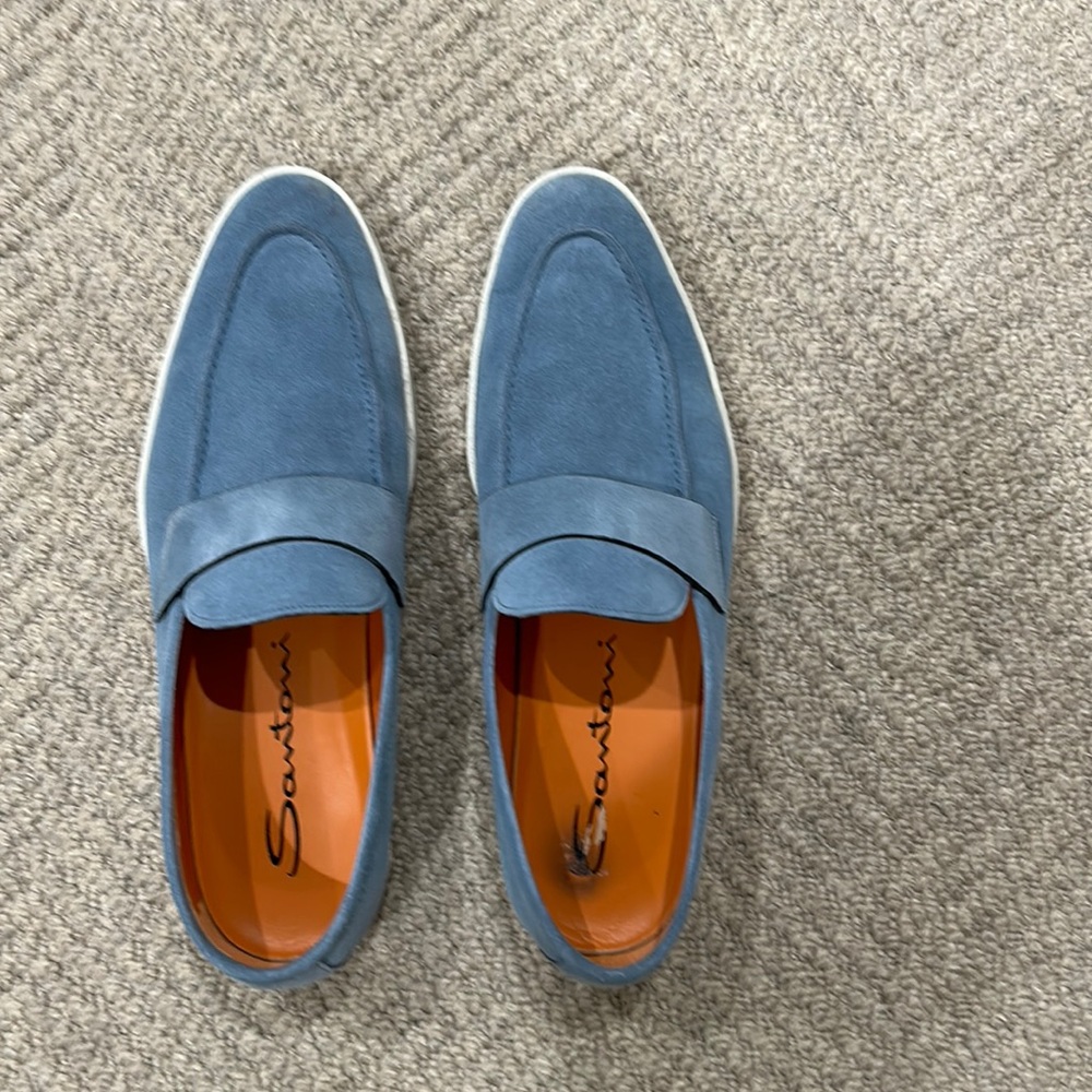 Santoni men’s loafers. Baby blue. Excellent condition. Size 11 UK